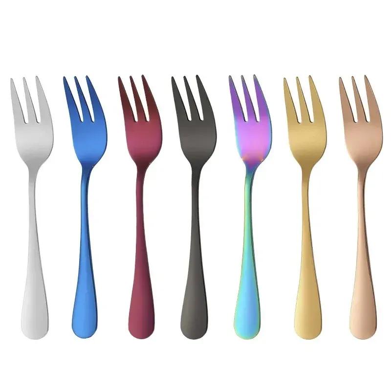 1010 Series Stainless Steel Fruit Fork, Three Tooth Cake, Dessert Fork, Hotel Tableware, Gift, Laser Logo