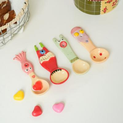 Ceramic Monster Spoon For Kids Cartoon Children Cute Soup Spoon Serving Spoon Tea Ice Cream Spoon