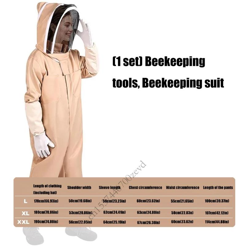 Beekeeping Suit Entire Body Security Ventilated Cotton Blend Beekeeping Gloves Detachable Curtain Thin Beekeeping Gear For P9YB
