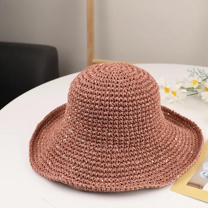 

Lafite Straw Hat Women UPF50+ - Breathable Foldable Summer Beach & Travel Sun Hat, Wide Brim UV Protection Lightweight Adjustable світло-коричневого кольору