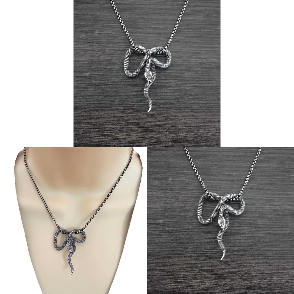 Gothic Snake Pendant Necklace For Women With Alloy Geometric Design Jewelry Gift