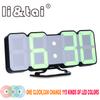 Digital Table Clock Time Alarm Clock LED Wall Clock With 115 Colors Remote Control Digital Watch Night Light Magic Desktop