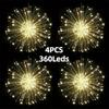 Solar-Powered LED Firework Hanging Lights for Outdoor Decoration