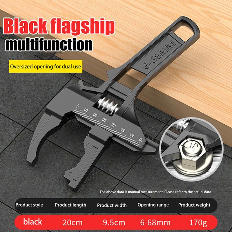 6-68Mm Universal Repair Set Bathroom Hand Tools Large Opening Pipe Wrench Nut Key Adjustable Spanner Home Repair Tool Wrench