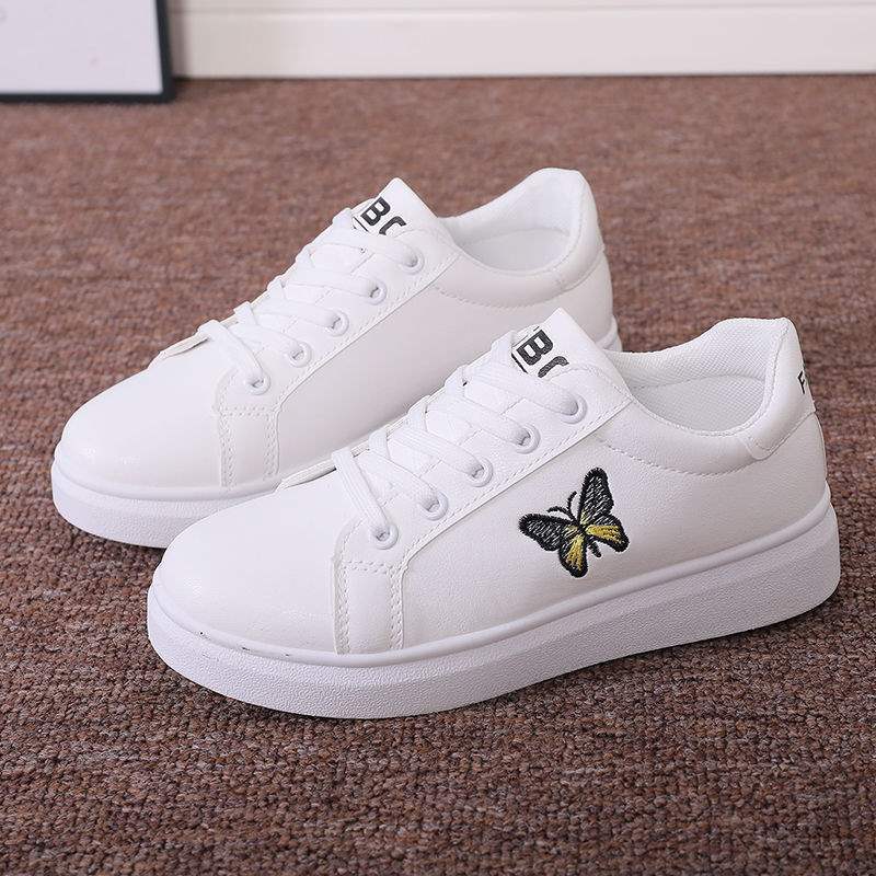 Embroidered small butterfly thin board shoes flat sneakers