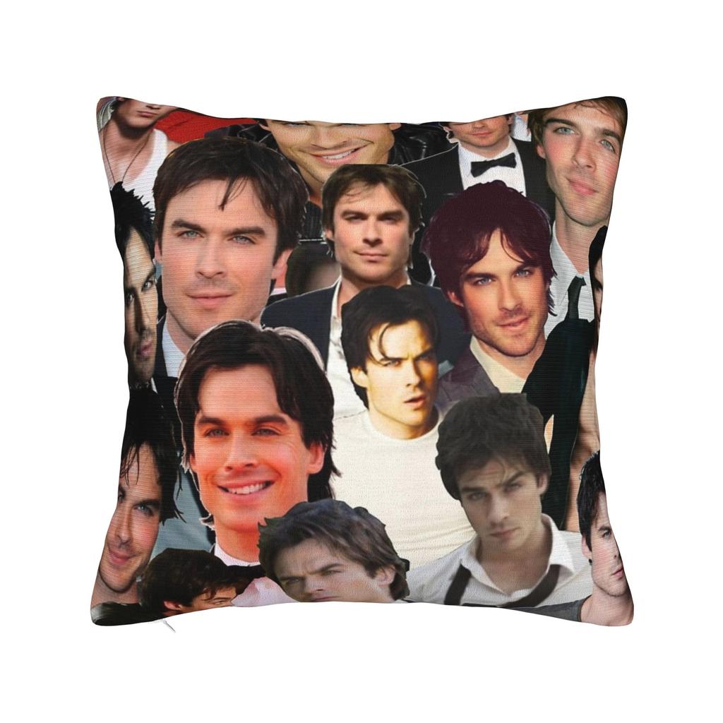 Ian Somerhalder Pillowcase Printed Polyester Cushion Cover Decorations Damon Salvatore Cat Throw Pillow Case Cover