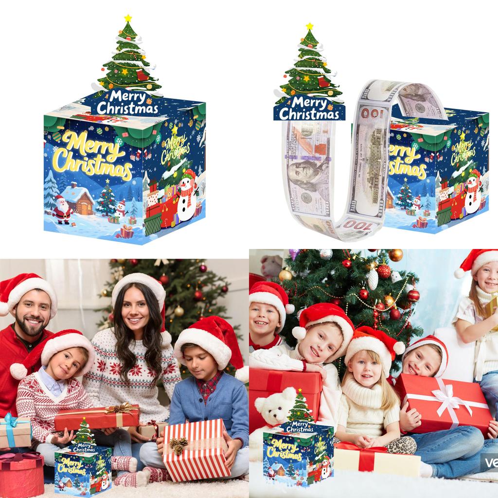 Decor Money Holiday Box With Snowy Night Theme For Christmas And Year New