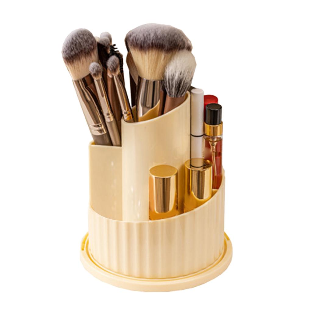 Rotatable Makeup Brush Holder Large Capacity Rotate Dustproof Cosmetic Brush Organizer