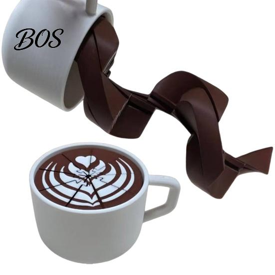 Realistische Kaffeefleck-Dekoration 3D-gedruckter Becher Fidget, Schreibtisch-Spirale Stressabbau Sensorisches Streichspielzeug Spielzeug, Geschenk für Erwachsene Büro Zuhause Liebhaber,