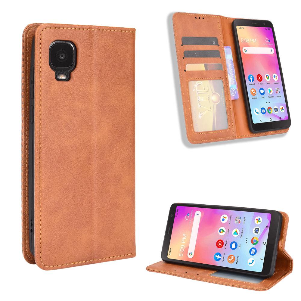 TCL A30/A3X Leder Klapphülle mit Kartenfach und Magnetverschluss.