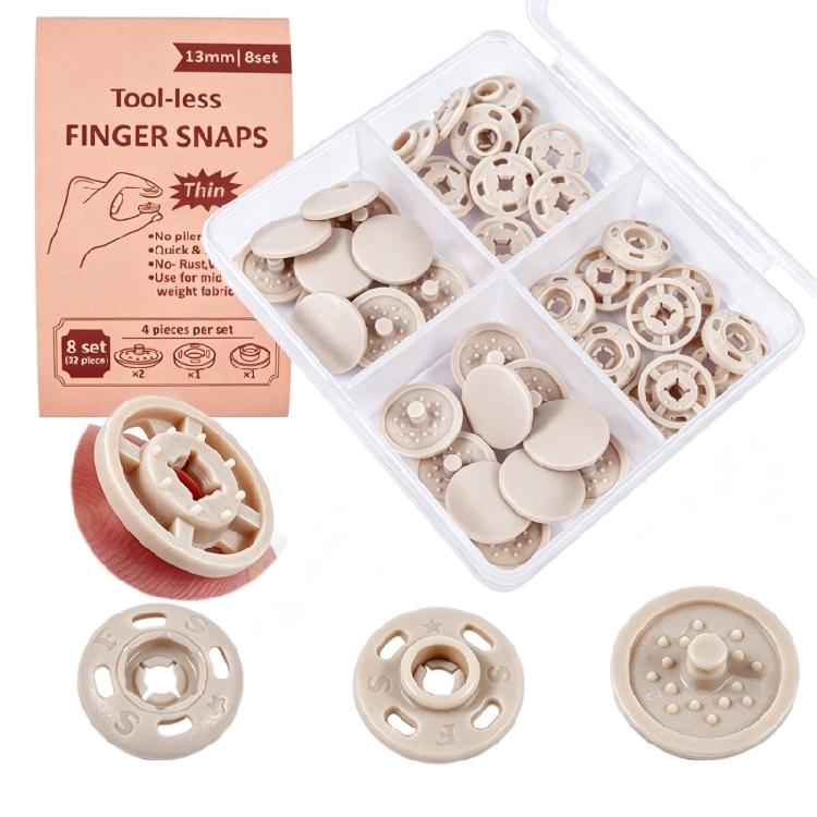 Open-and-Close Fabric Connectors, Four-Part ABS Plastic Garment Fasteners Clasps with Integrated Prongs for Alterations and Repairs
