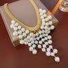 Female Personality Letter Pearl Tassel Necklace