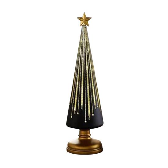 Twinkle Light Christmas Tree Illuminated Starry Night Resin Christmas Tree Ornament for Holiday Bedroom Dorm Tabletop Decor