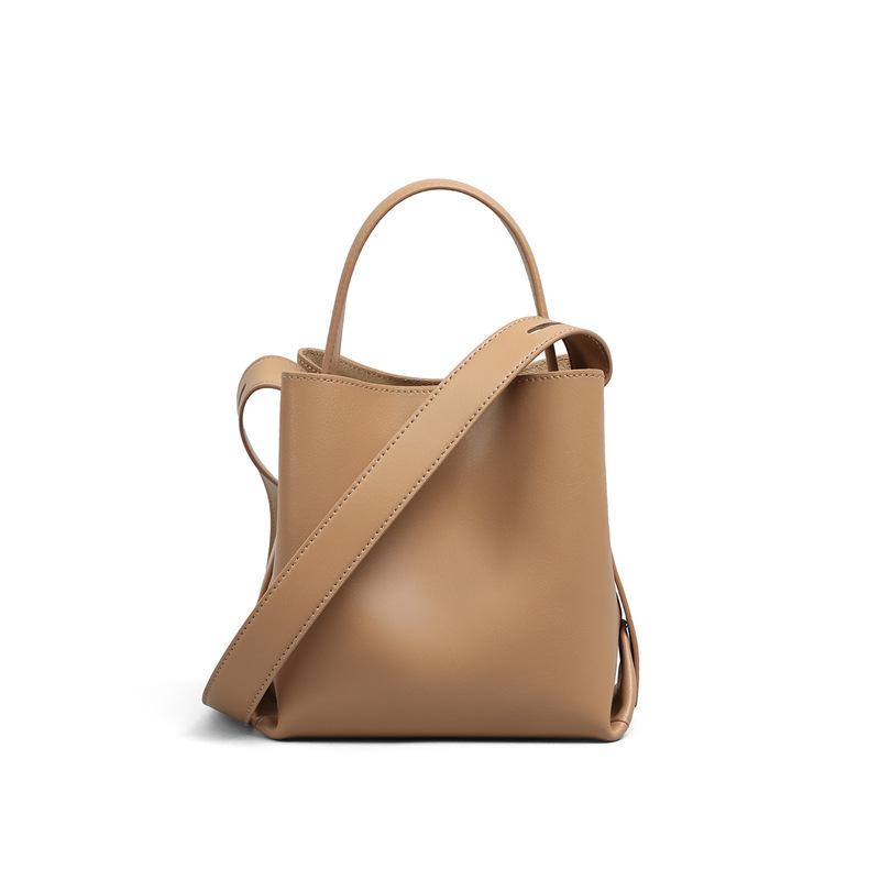 New Crossbody Bucket Bag with One Shoulder Leather Large Capacity Handbag Bag