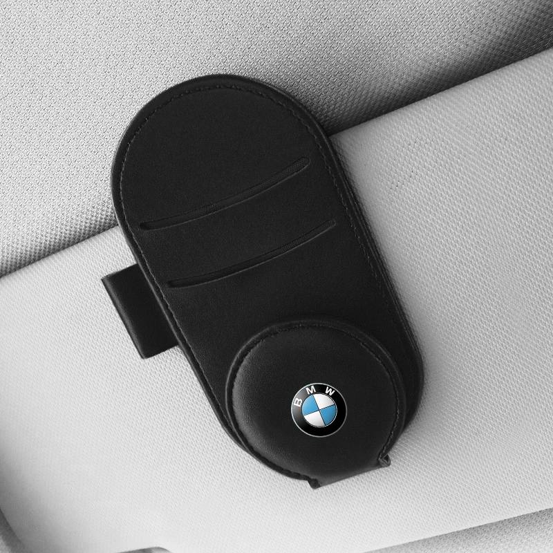 Leder Auto Brillenhalter Sonnenblende Multifunktions Sonnenbrillenhalter Autostyling für BMW M Performance M3 M5 M6 F20 F10 F13 F15 F16