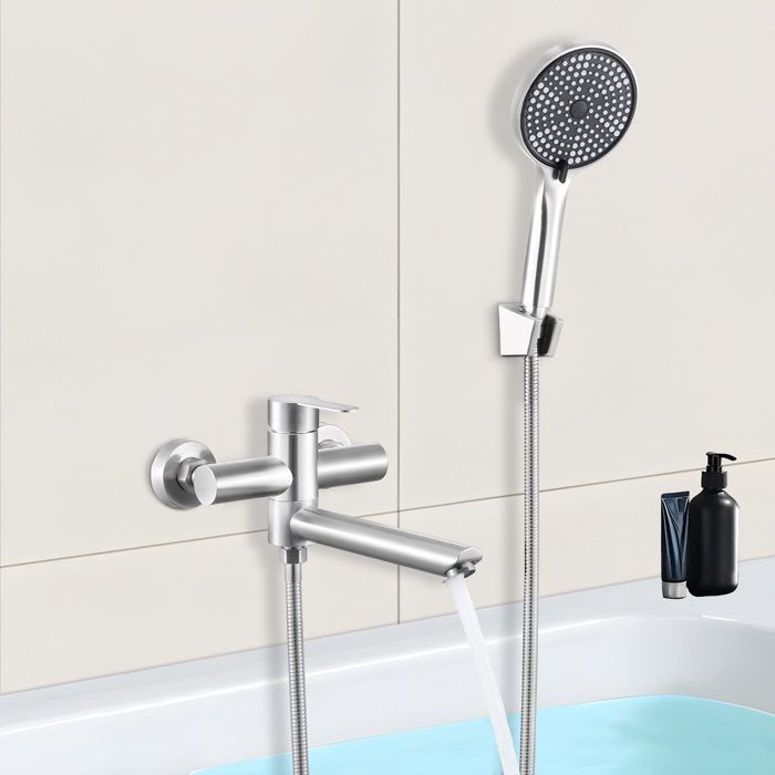 Ensemble de douche - NETTLIFE - Robinet baignoire avec douchette 3 fonctions - Nickel - Métal