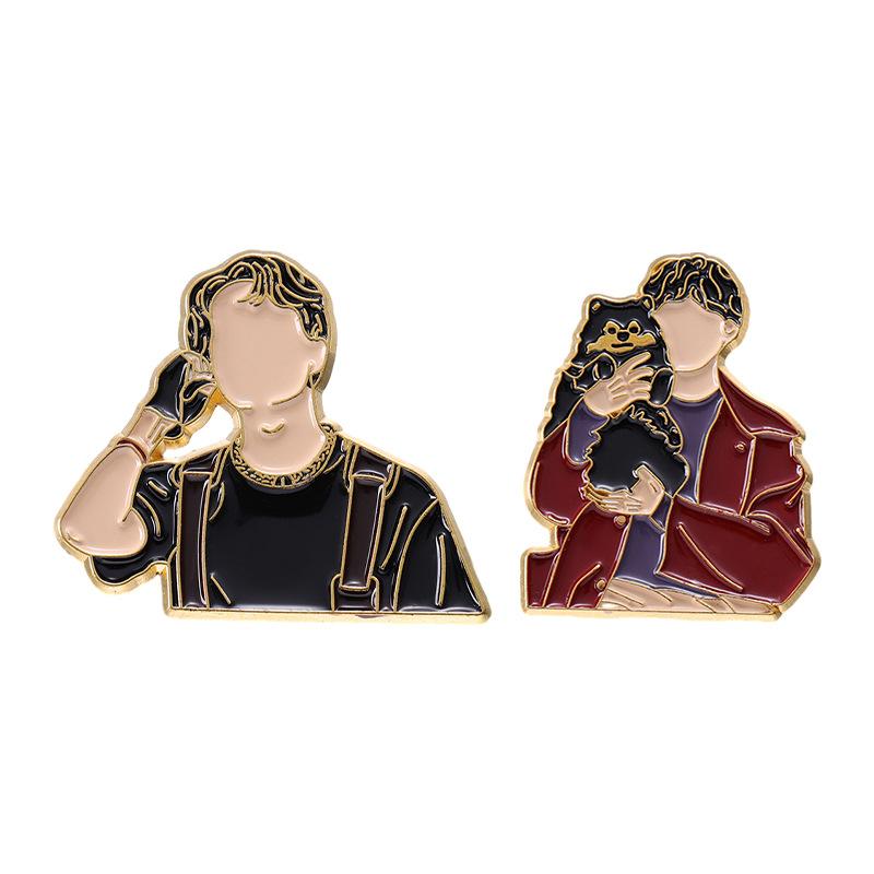 Cartoon Eyecatching Character Brooches Colorful Alloy Pins For Trendsetting Fashion