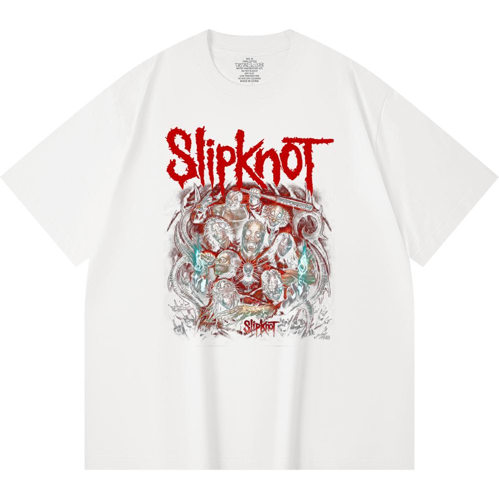 230 Gsm 100% Katoen Heavy Metal T-shirt Rockband Populaire Muziek Print Unisex Zwaar Katoen T-shirt