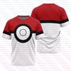 Pokemon Japanese Anime Pikachu Snorlax Boys Short Sleeve T-Shirt Pocket Monster Cartoon  3D Print Summer Men's Breathable Tops