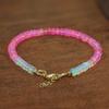 Pink Shaded Opal Beads Bracelet, Multifire Opal Beads Handmade Bracelet, Natural Opal Beaded Bracelet, Opal Birthstone Jewelry, Gift for Her