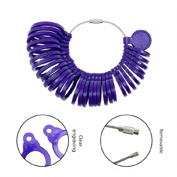 Plastic Finger Rings Size Gauge 5 Color Variants Precisions Measurement Supplies Portable Jewelry Accessory 8x8x5cm