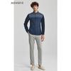 Menseye Menseye Royal Blue Casual Long-Sleeved Shirt