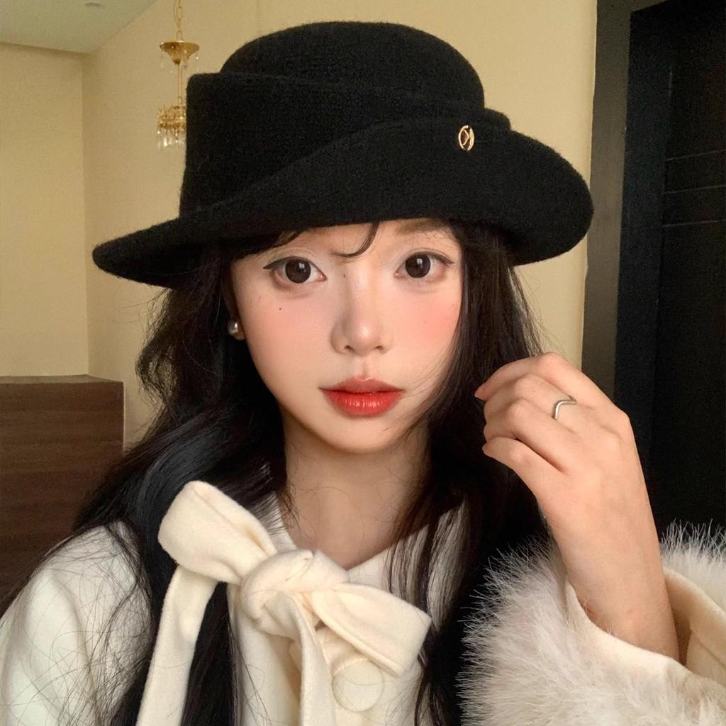 Korean-Style Rolled Brim Beret for Women - Elegant, Versatile Spring & Autumn Fashion Hat