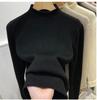 Women's Fleece-Lined and Thickened Half-High Neck Base Layer Sweater for Winter Inner Wear with Integrated Fleece Fabric