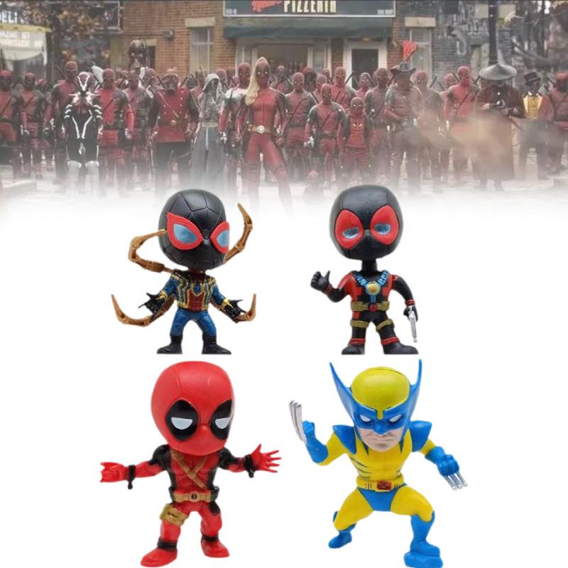 Deadpool And Wolverine Adorable Pvc Figure Superhero Movie Cartoon Decoration