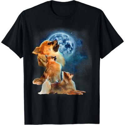 Funny Pomeranian Shirt - Pomeranian Howling At the Moon T-Shirt