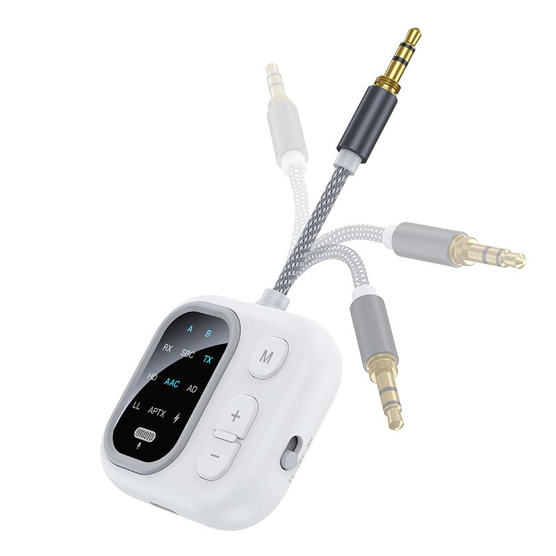 2 in 1 aptX-Adaptive AD/HD/LL AAC Bluetooth Audio Transmitter Receiver 3.5MM AUX HiFi Music Multipoint Airplane Wireless Adapter