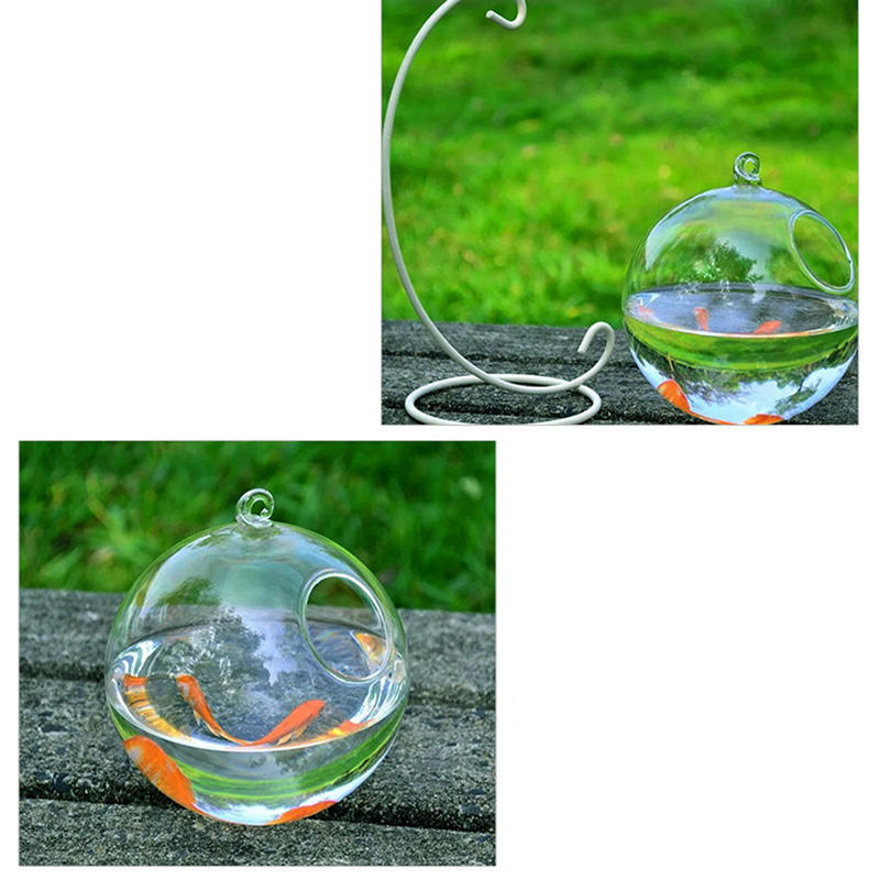 Hydroponic Vegghengende Bubble Aquarium Fish Glass DIY Pot Vase Plant Home Decor