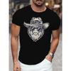 European Size Sasquatch Face Print Men's T-Shirt - Casual Short Sleeve, Breathable , Machine Washable - Perfect for Summer