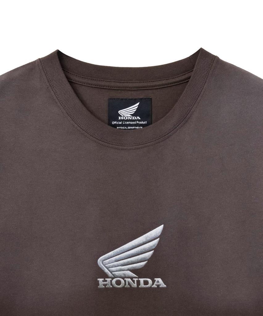 PHYPS MOTORCYCLE Winglogo Spray Dying Short Sleeve Brown