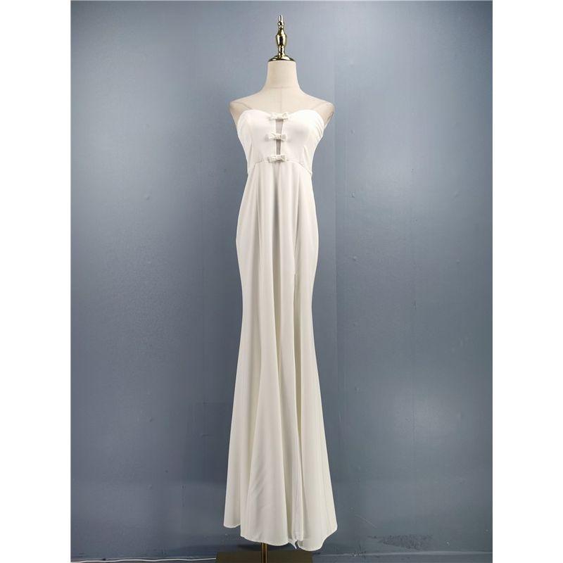 Foreign Trade Elegant Mesh Wrapped Chest High Dress Bow
