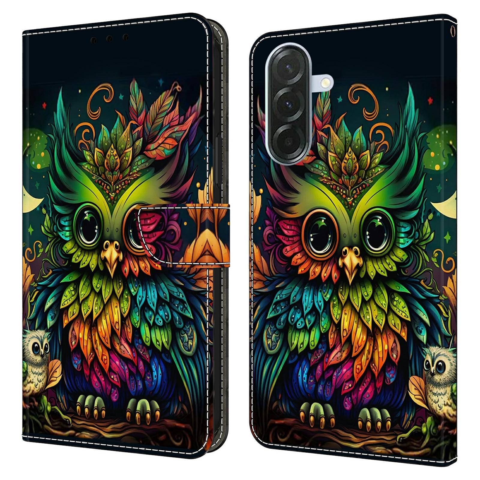 

For Samsung Galaxy A37 5G Case with Card Slot Pattern Printed TPU + PU Leather Flip Phone Cover