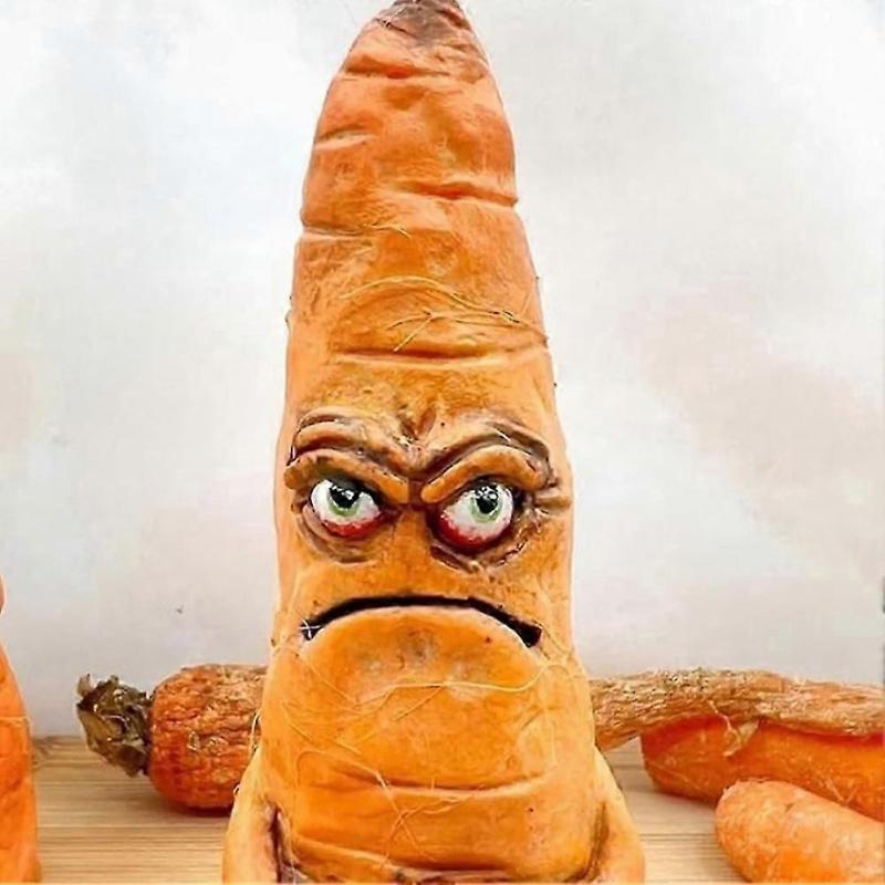 Cranky Carrots Figurine Hand-made Funny Whimsical Desktop Decor Statues for Home Study Room Decoration