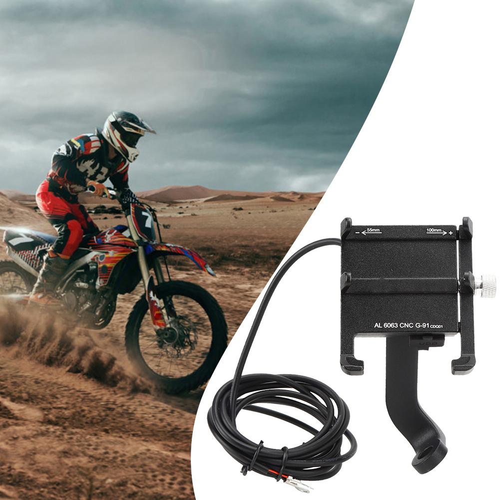 Chargeable Electromobile Phone Holder Handlebar Clamp Ring Bracket for Motorbike Cycling