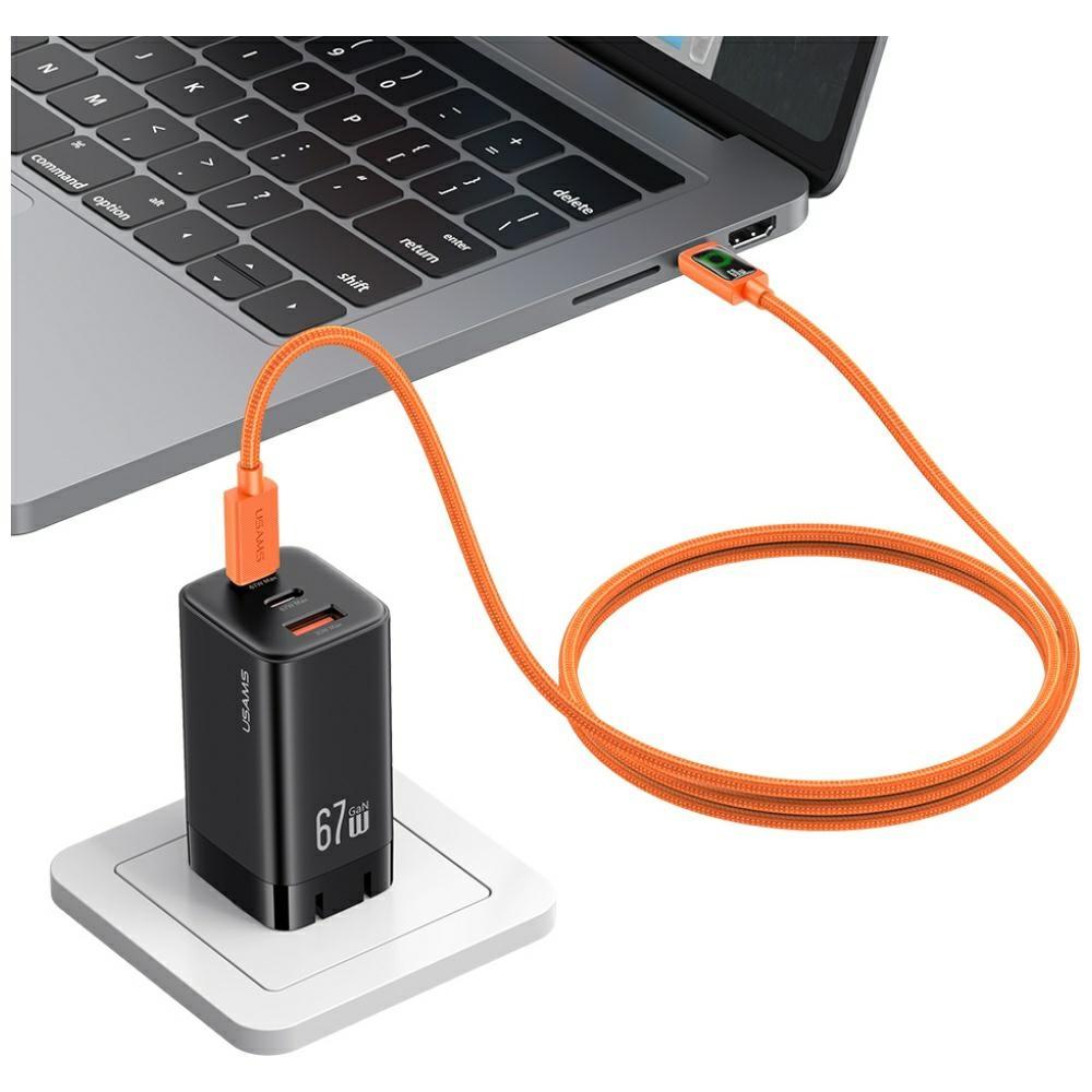 USAMS SJ773 PD 60W USB-C/USB-C Cable 1.2m Orange