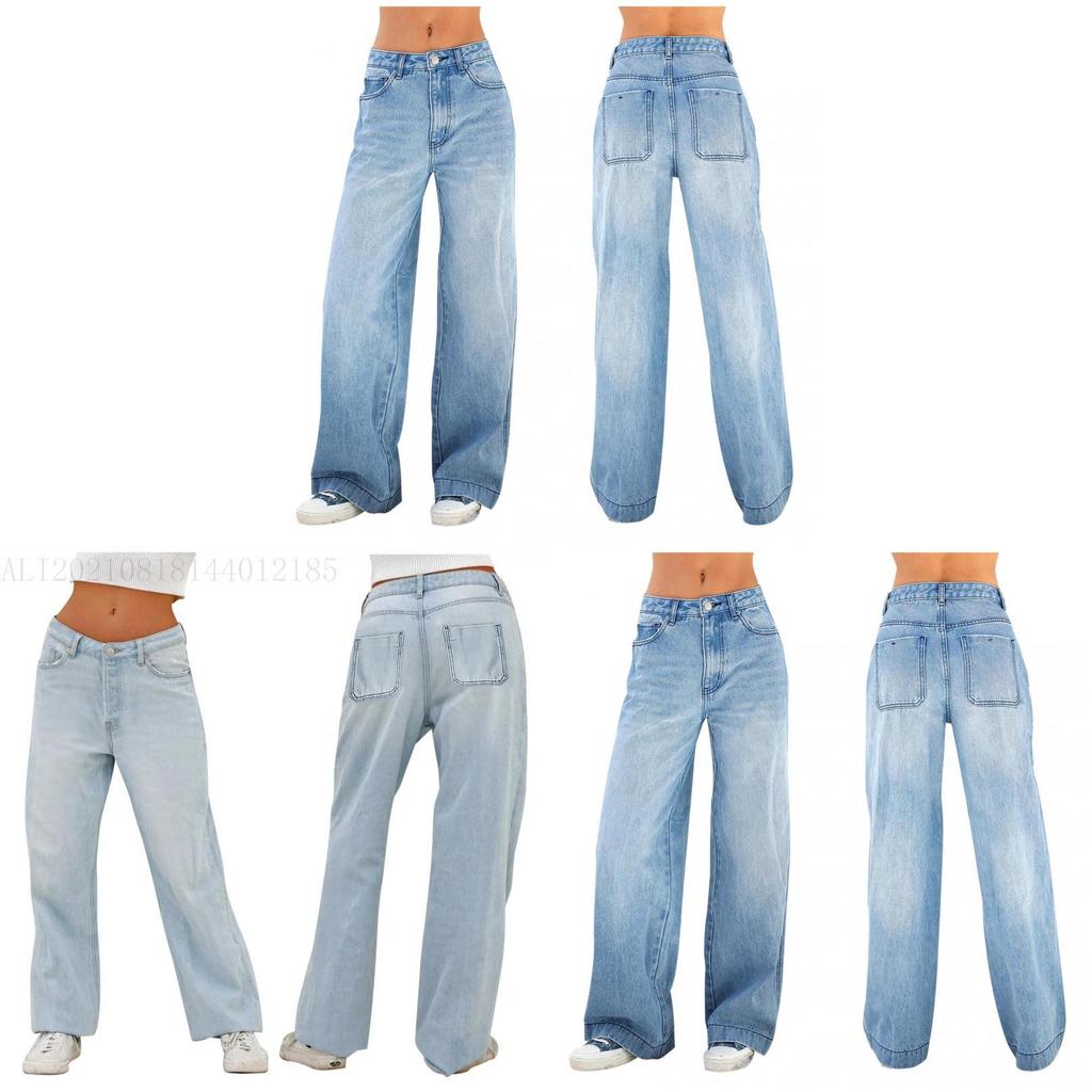 Classic High Waisted Wideleg Jeans For Women With Cotton Denim For Casual Streetwear