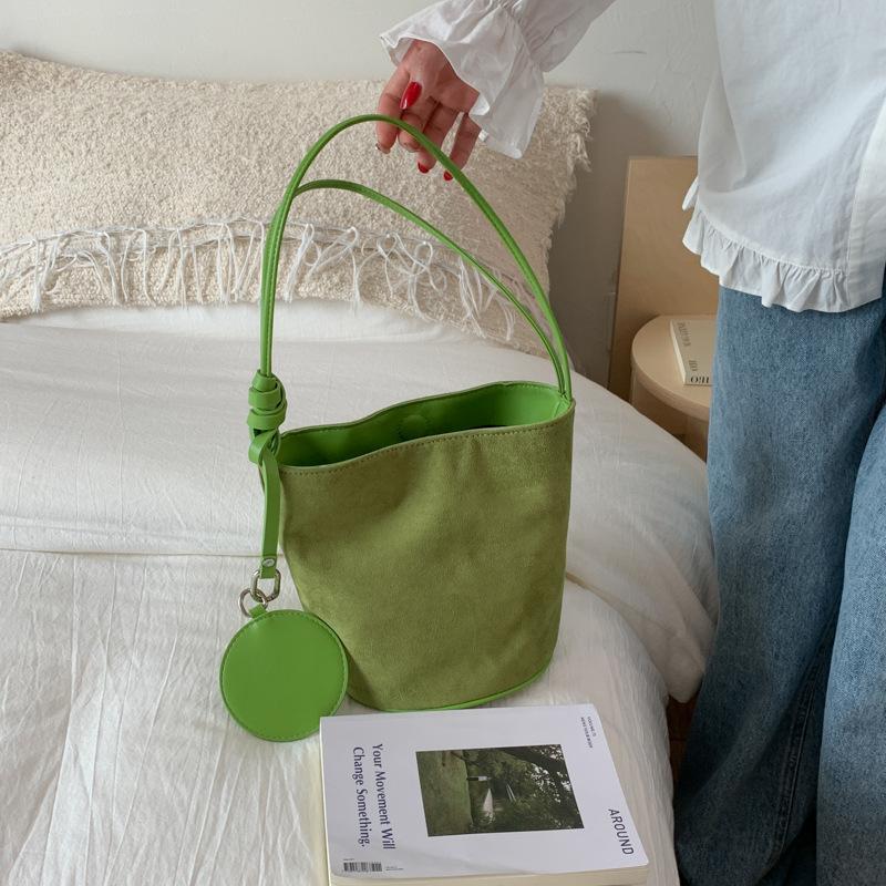 Retro Simple Soft Leather Underarm Bag Women's New Trendy Fashion Bucket Bag Casual Shoulder Bag