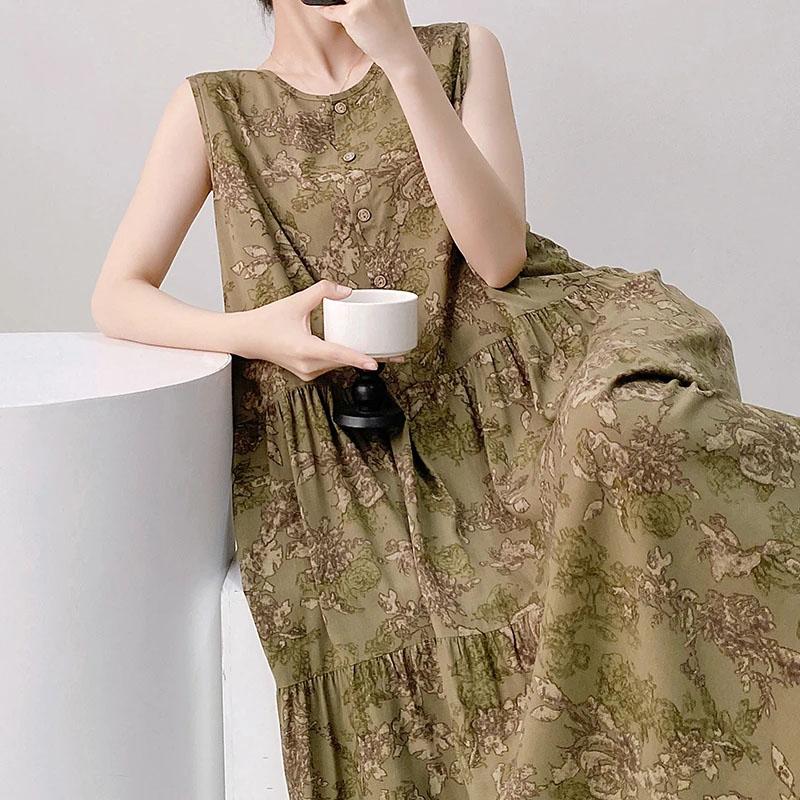 

Спідниця для жінки бавовняна літня плюс розмір вільна квіткова вінтажна суцільна спідниця повсякденна м яка довга святкова сукня One Size