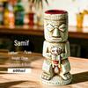 Bicchiere da Cocktail in Ceramica Teschio Zombie Tiki Hawaiano