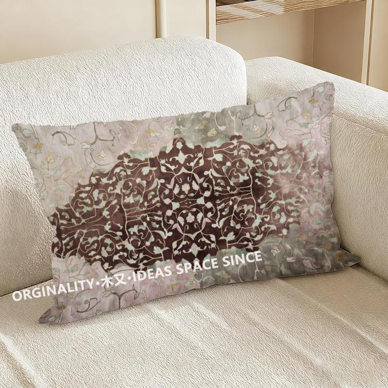Exquisite Floral Patterned Pillowcase Suitable For Sofa Bedroom Car Pillow Cover Cushion Rectangular Back Cushion