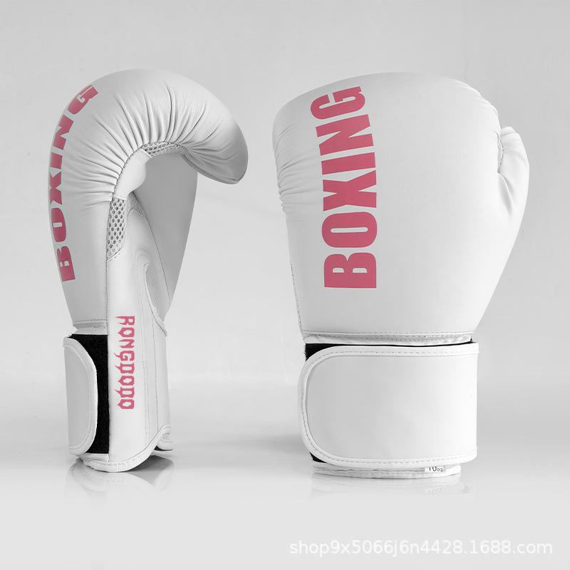 

Women Professional Boxing Gloves Thickened Integrated Mold For Kids Youth Sanda Muay Thai Sparring Training Equipment 6OZ рожевий