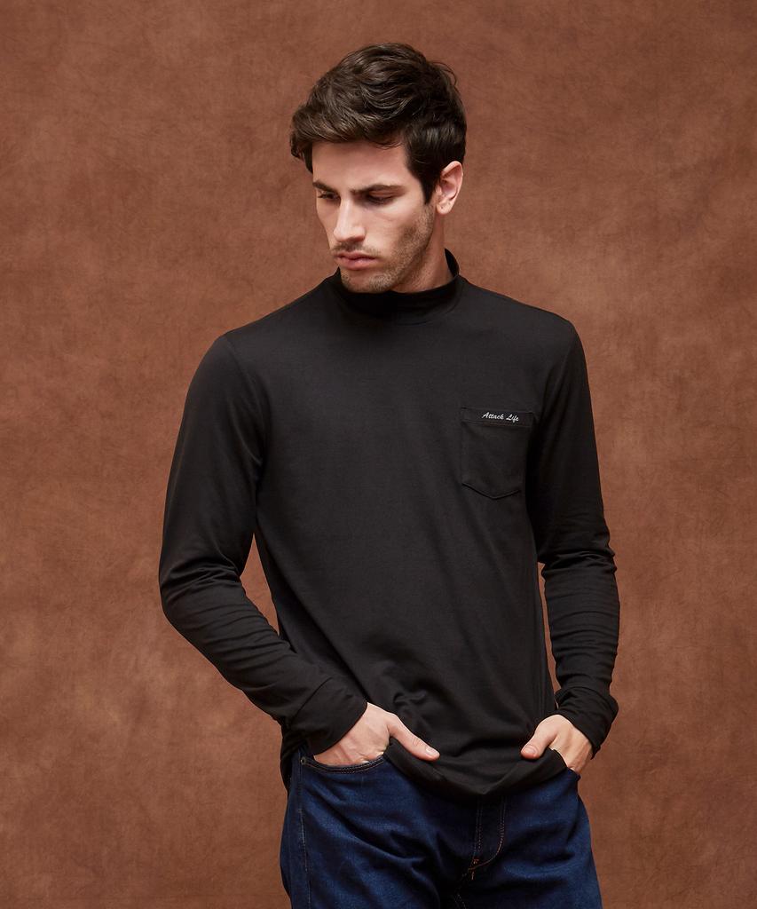 GREGNORMAN Double-Fleece Warm Tech Half-Neck T-Shirt_Black