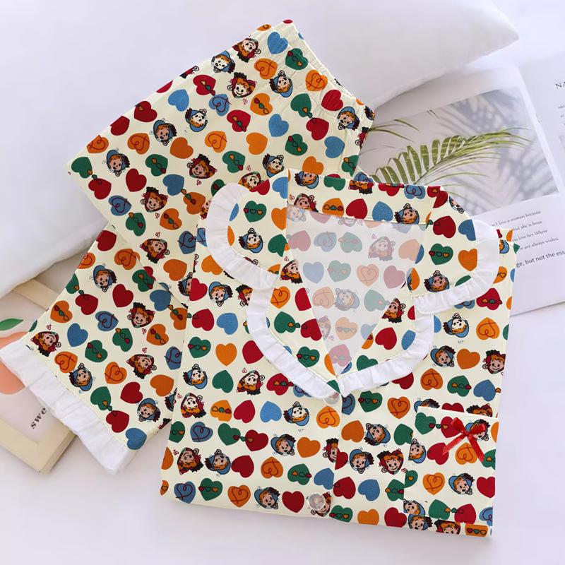 

Пижама женская Sweet Color Love Harada из имитации хлопка, весенне-осенняя, с лацканами, домашняя одежда, комплект с длинным рукавом 2XL [Recommended 130-72.5kg]