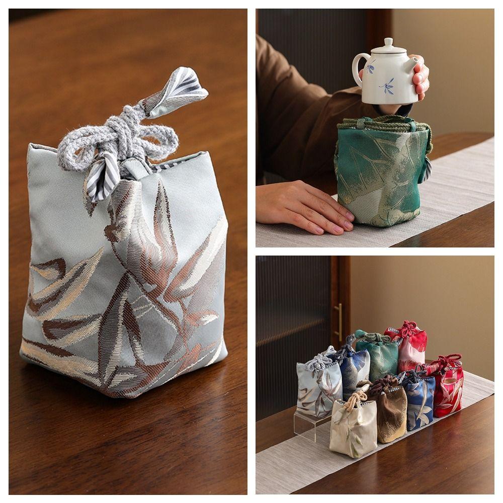 Chinese Style Teaware Storage Bag Breakage-proof Small Item Pouch Embroidered Handbag  Festival
