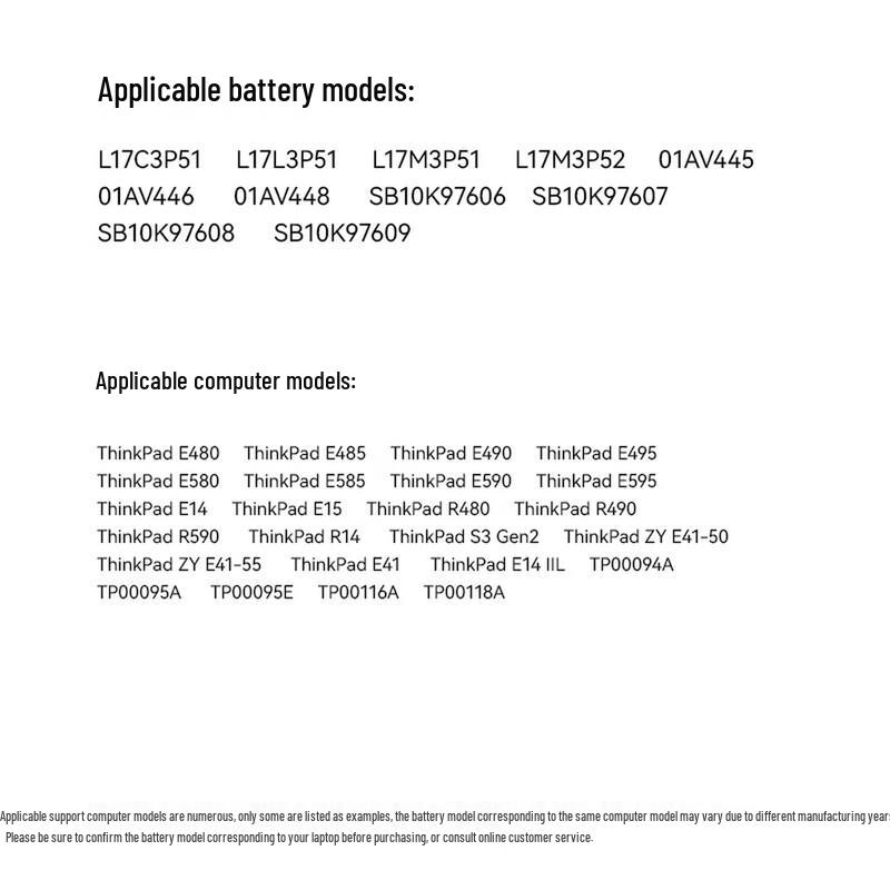 llano Laptop Battery for Lenovo ThinkPad E/L480 E490 Series