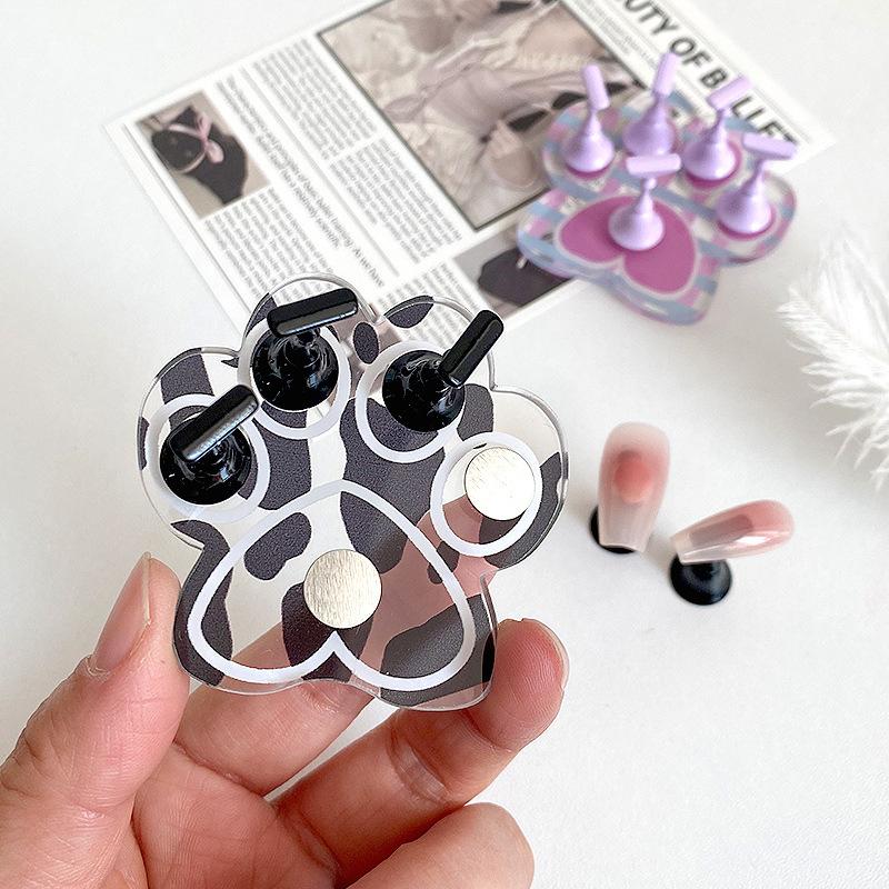 Katzenpfote Magnetischer Nagelspitzenhalter Übungs-Displayständer Für Maniküre Press-On-Nagel Training Gel Harz Präsentationsregal Nagelständer